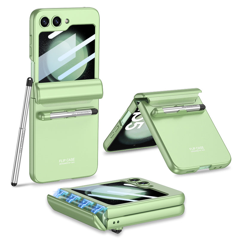 GKK For Samsung Galaxy Z Flip5 5G Case Magnetic Hinge PC Phone Cover with Small Screen Film Stylus Pen GKK For Samsung Galaxy Z Flip5 5G Case Magnetic Hinge PC Phone Cover with Small Screen Film Stylus Pen